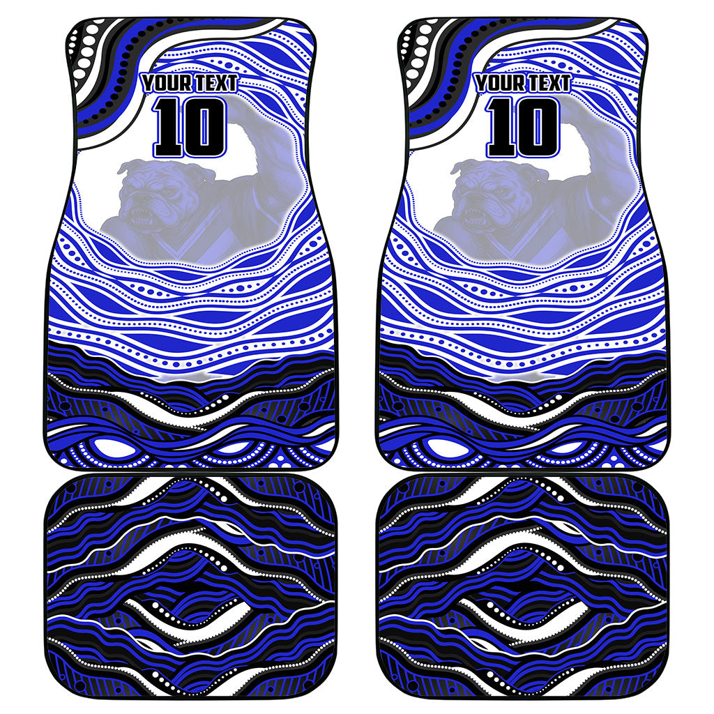 Personalized Canterbury Bankstown Bulldogs Car Mats Aboriginal Dot Art - Dreamtime Rugby Mascot