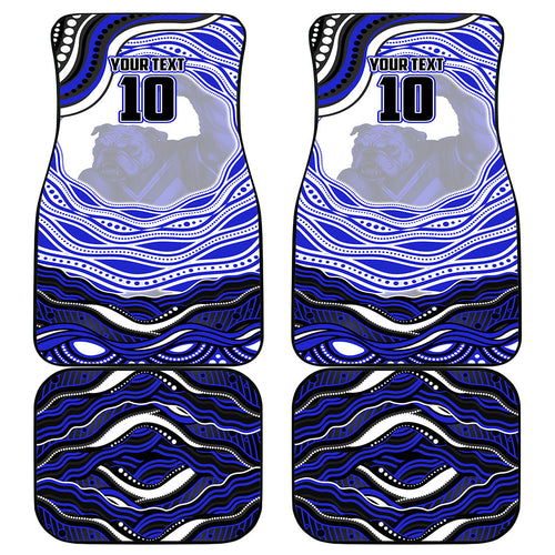 Personalized Canterbury Bankstown Bulldogs Car Mats Aboriginal Dot Art - Dreamtime Rugby Mascot