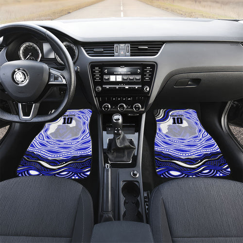 Personalized Canterbury Bankstown Bulldogs Car Mats Aboriginal Dot Art - Dreamtime Rugby Mascot
