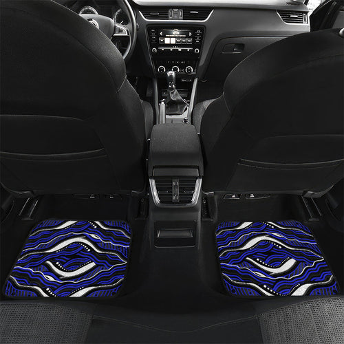 Personalized Canterbury Bankstown Bulldogs Car Mats Aboriginal Dot Art - Dreamtime Rugby Mascot