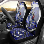 Personalized Canterbury Bankstown Bulldogs Car Seat Cover Aboriginal Dot Art - Dreamtime Rugby Mascot