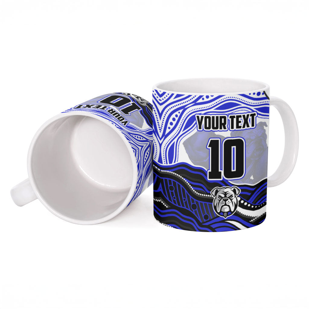 Personalized Canterbury Bankstown Bulldogs Ceramic Mug Aboriginal Dot Art - Dreamtime Rugby Mascot