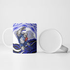 Personalized Canterbury Bankstown Bulldogs Ceramic Mug Aboriginal Dot Art - Dreamtime Rugby Mascot