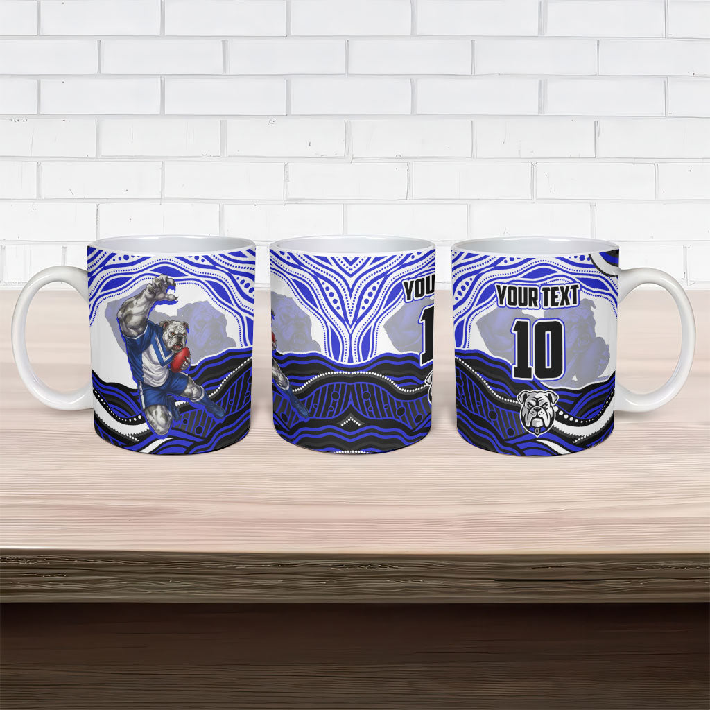 Personalized Canterbury Bankstown Bulldogs Ceramic Mug Aboriginal Dot Art - Dreamtime Rugby Mascot