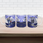Personalized Canterbury Bankstown Bulldogs Ceramic Mug Aboriginal Dot Art - Dreamtime Rugby Mascot