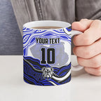 Personalized Canterbury Bankstown Bulldogs Ceramic Mug Aboriginal Dot Art - Dreamtime Rugby Mascot