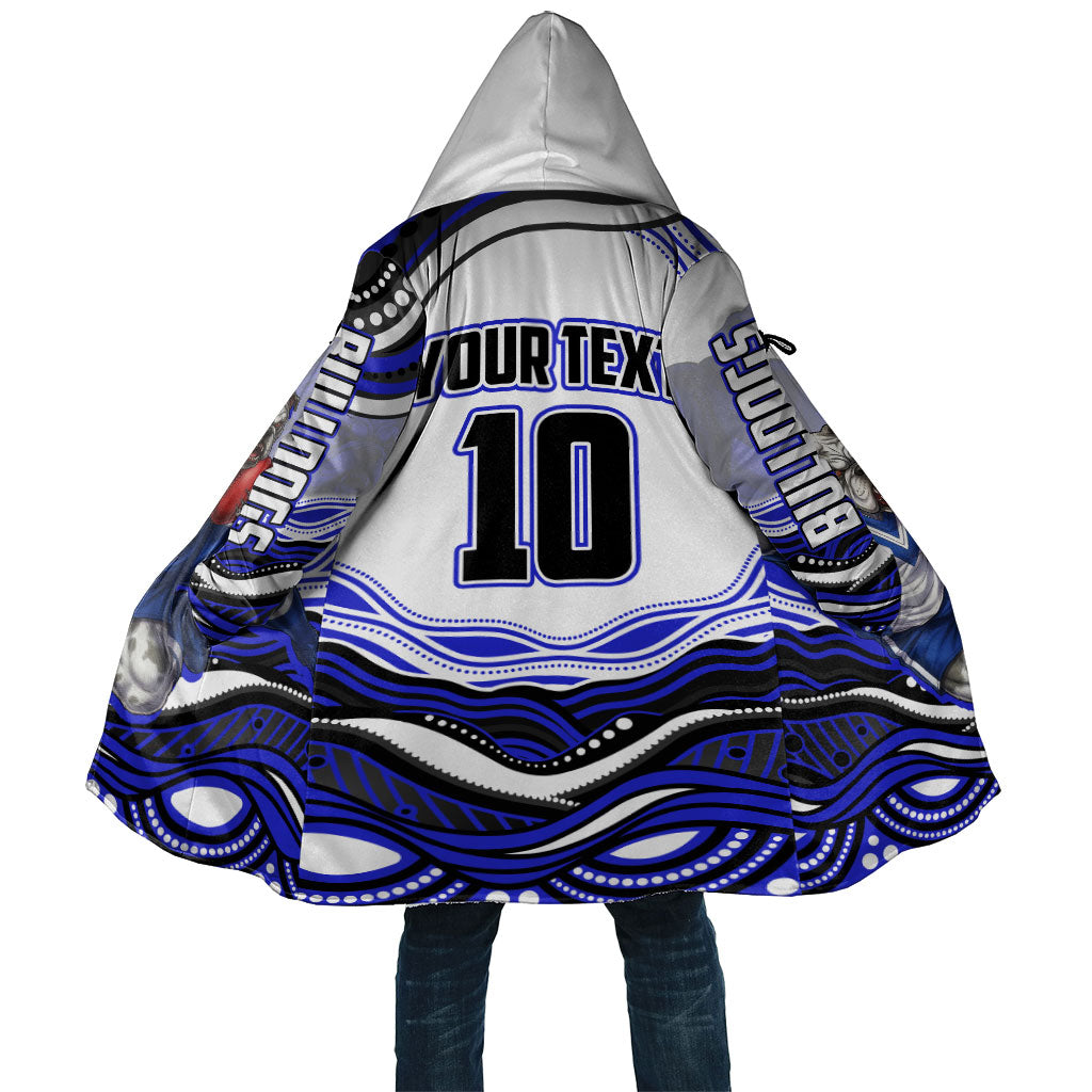 Personalized Canterbury Bankstown Bulldogs Cloak Aboriginal Dot Art - Dreamtime Rugby Mascot