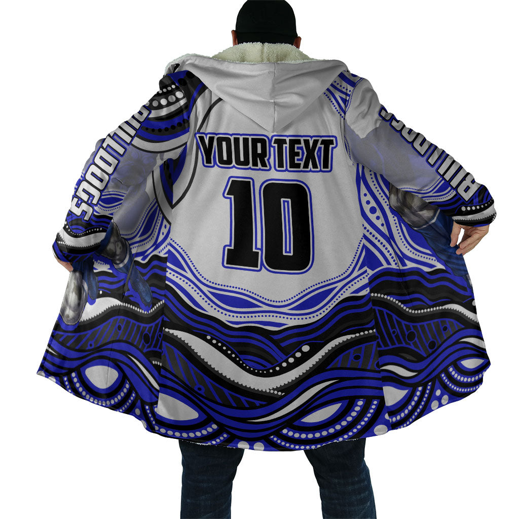 Personalized Canterbury Bankstown Bulldogs Cloak Aboriginal Dot Art - Dreamtime Rugby Mascot
