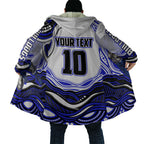 Personalized Canterbury Bankstown Bulldogs Cloak Aboriginal Dot Art - Dreamtime Rugby Mascot