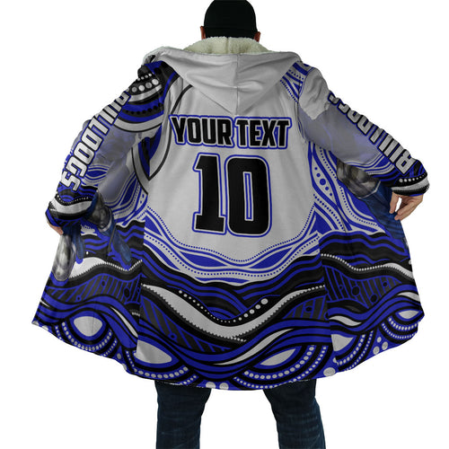 Personalized Canterbury Bankstown Bulldogs Cloak Aboriginal Dot Art - Dreamtime Rugby Mascot