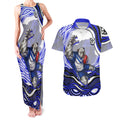 Personalized Canterbury Bankstown Bulldogs Couples Matching Tank Maxi Dress and Hawaiian Shirt Aboriginal Dot Art - Dreamtime Rugby Mascot
