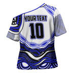 Personalized Canterbury Bankstown Bulldogs Cross Shoulder Shirt Aboriginal Dot Art - Dreamtime Rugby Mascot