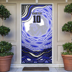 Personalized Canterbury Bankstown Bulldogs Door Cover Aboriginal Dot Art - Dreamtime Rugby Mascot