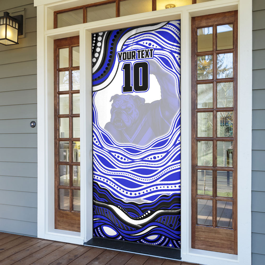 Personalized Canterbury Bankstown Bulldogs Door Cover Aboriginal Dot Art - Dreamtime Rugby Mascot