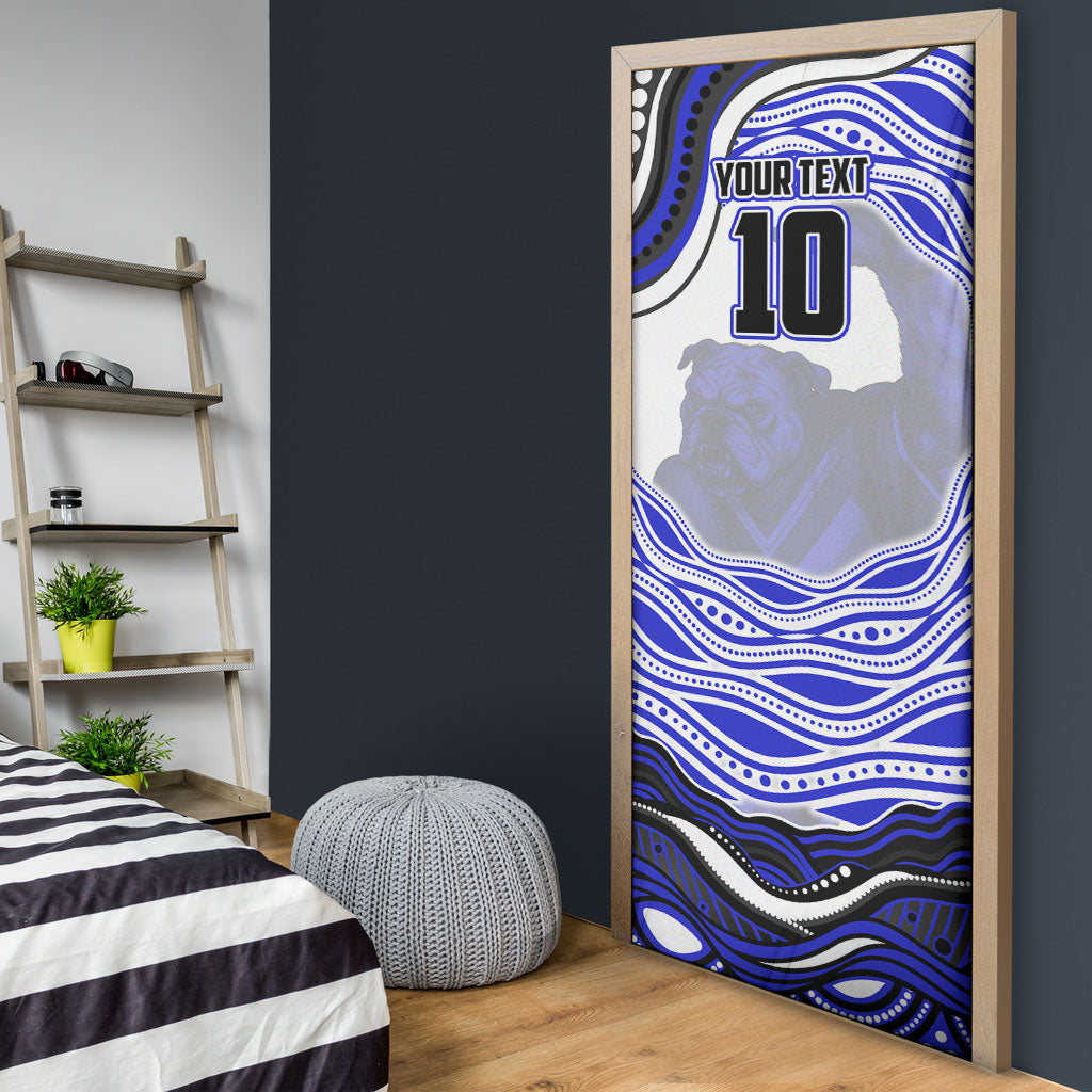 Personalized Canterbury Bankstown Bulldogs Door Cover Aboriginal Dot Art - Dreamtime Rugby Mascot