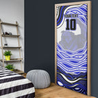 Personalized Canterbury Bankstown Bulldogs Door Cover Aboriginal Dot Art - Dreamtime Rugby Mascot