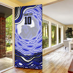 Personalized Canterbury Bankstown Bulldogs Door Cover Aboriginal Dot Art - Dreamtime Rugby Mascot
