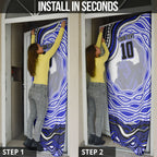 Personalized Canterbury Bankstown Bulldogs Door Cover Aboriginal Dot Art - Dreamtime Rugby Mascot