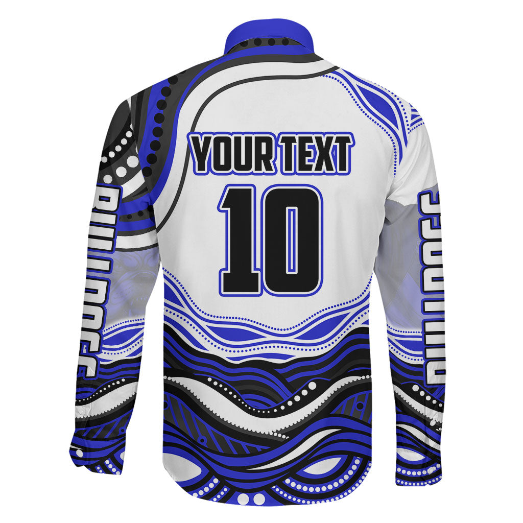 Personalized Canterbury Bankstown Bulldogs Family Matching Puletasi and Hawaiian Shirt Aboriginal Dot Art - Dreamtime Rugby Mascot
