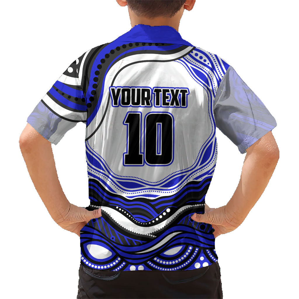 Personalized Canterbury Bankstown Bulldogs Family Matching Summer Maxi Dress and Hawaiian Shirt Aboriginal Dot Art - Dreamtime Rugby Mascot