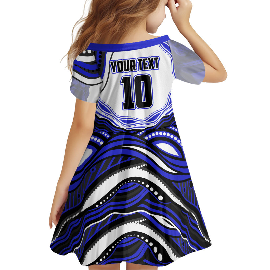 Personalized Canterbury Bankstown Bulldogs Family Matching Summer Maxi Dress and Hawaiian Shirt Aboriginal Dot Art - Dreamtime Rugby Mascot