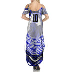 Personalized Canterbury Bankstown Bulldogs Family Matching Summer Maxi Dress and Hawaiian Shirt Aboriginal Dot Art - Dreamtime Rugby Mascot