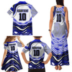 Personalized Canterbury Bankstown Bulldogs Family Matching Tank Maxi Dress and Hawaiian Shirt Aboriginal Dot Art - Dreamtime Rugby Mascot