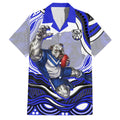 Personalized Canterbury Bankstown Bulldogs Family Matching Tank Maxi Dress and Hawaiian Shirt Aboriginal Dot Art - Dreamtime Rugby Mascot