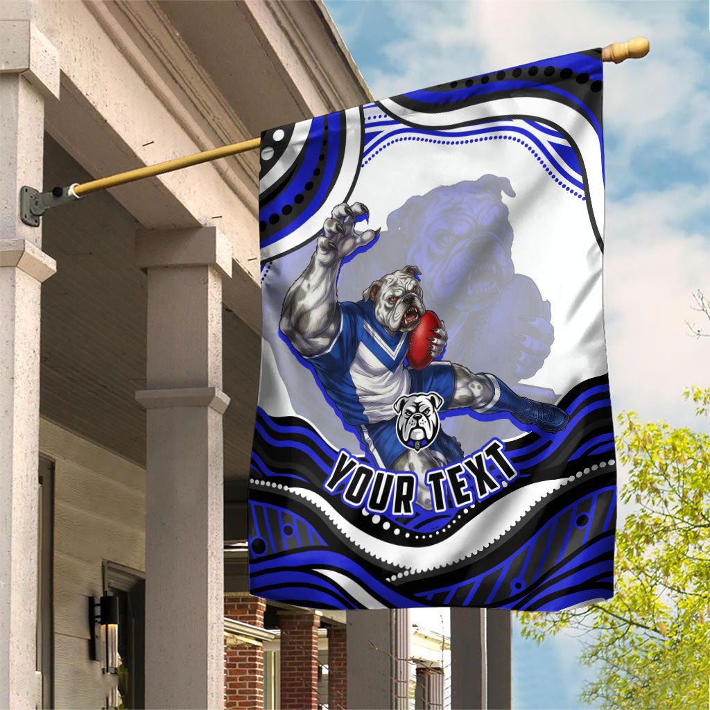 Personalized Canterbury Bankstown Bulldogs Garden Flag Aboriginal Dot Art - Dreamtime Rugby Mascot