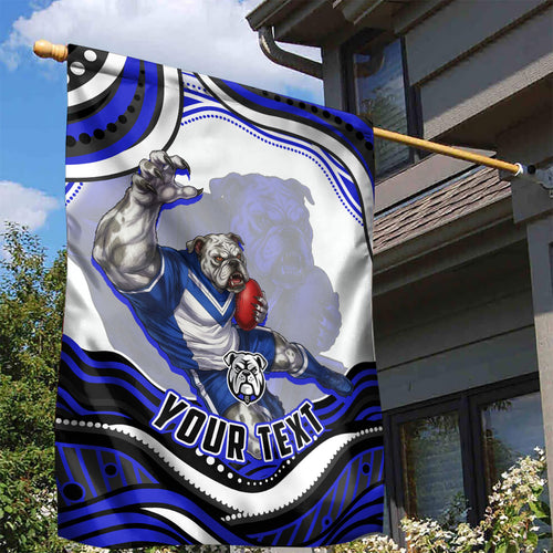 Personalized Canterbury Bankstown Bulldogs Garden Flag Aboriginal Dot Art - Dreamtime Rugby Mascot