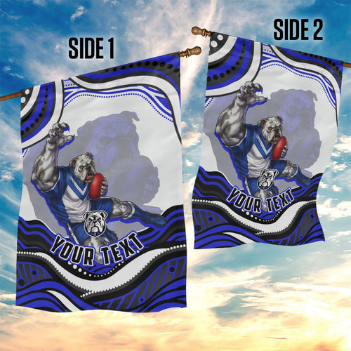 Personalized Canterbury Bankstown Bulldogs Garden Flag Aboriginal Dot Art - Dreamtime Rugby Mascot