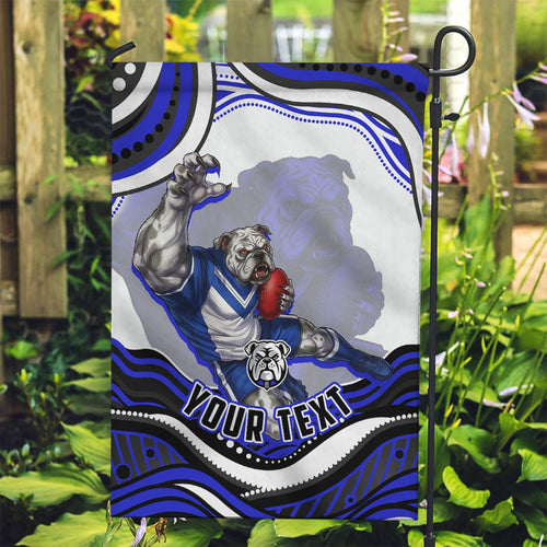 Personalized Canterbury Bankstown Bulldogs Garden Flag Aboriginal Dot Art - Dreamtime Rugby Mascot