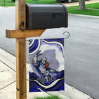 Personalized Canterbury Bankstown Bulldogs Garden Flag Aboriginal Dot Art - Dreamtime Rugby Mascot