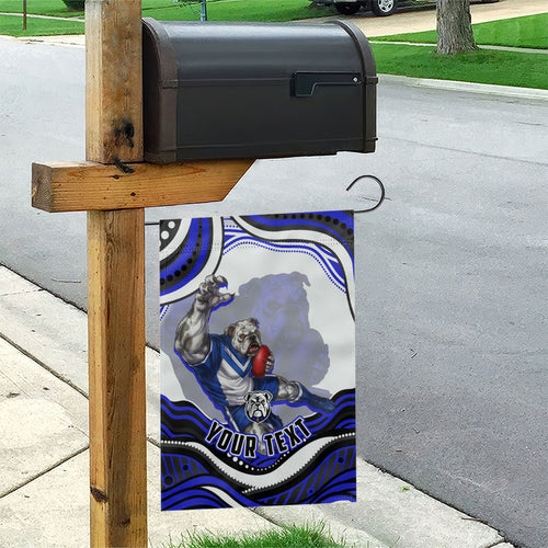 Personalized Canterbury Bankstown Bulldogs Garden Flag Aboriginal Dot Art - Dreamtime Rugby Mascot