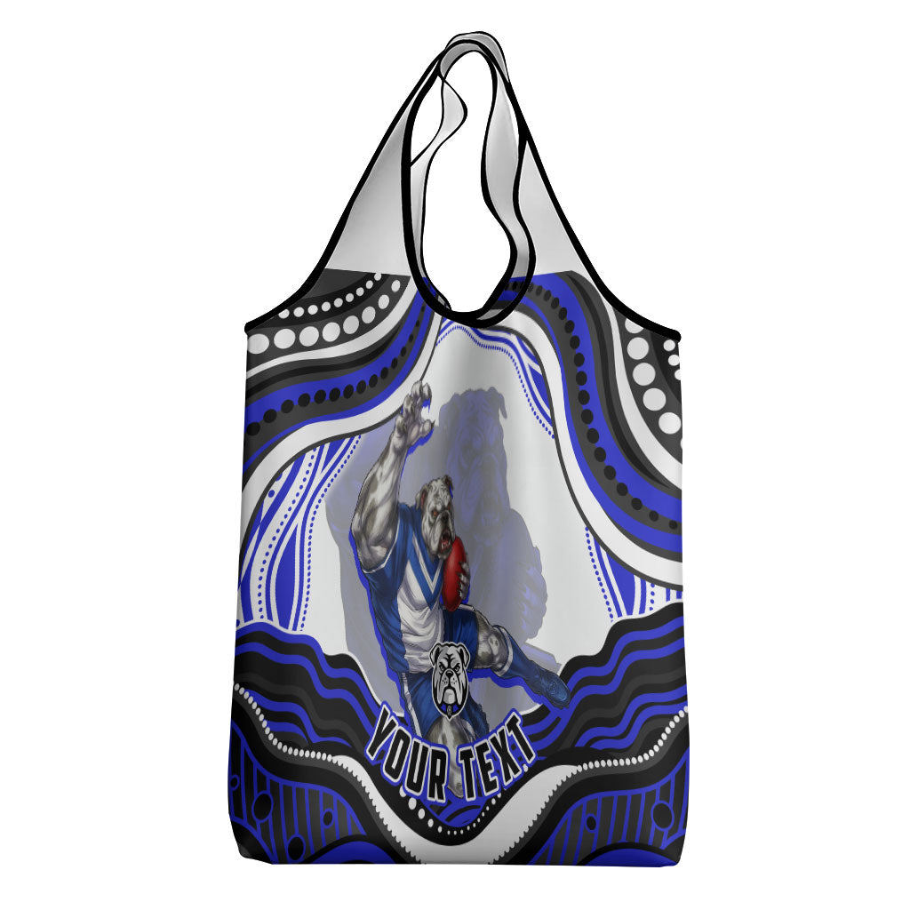 Personalized Canterbury Bankstown Bulldogs Grocery Bag Aboriginal Dot Art - Dreamtime Rugby Mascot