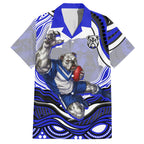 Personalized Canterbury Bankstown Bulldogs Hawaiian Shirt Aboriginal Dot Art - Dreamtime Rugby Mascot