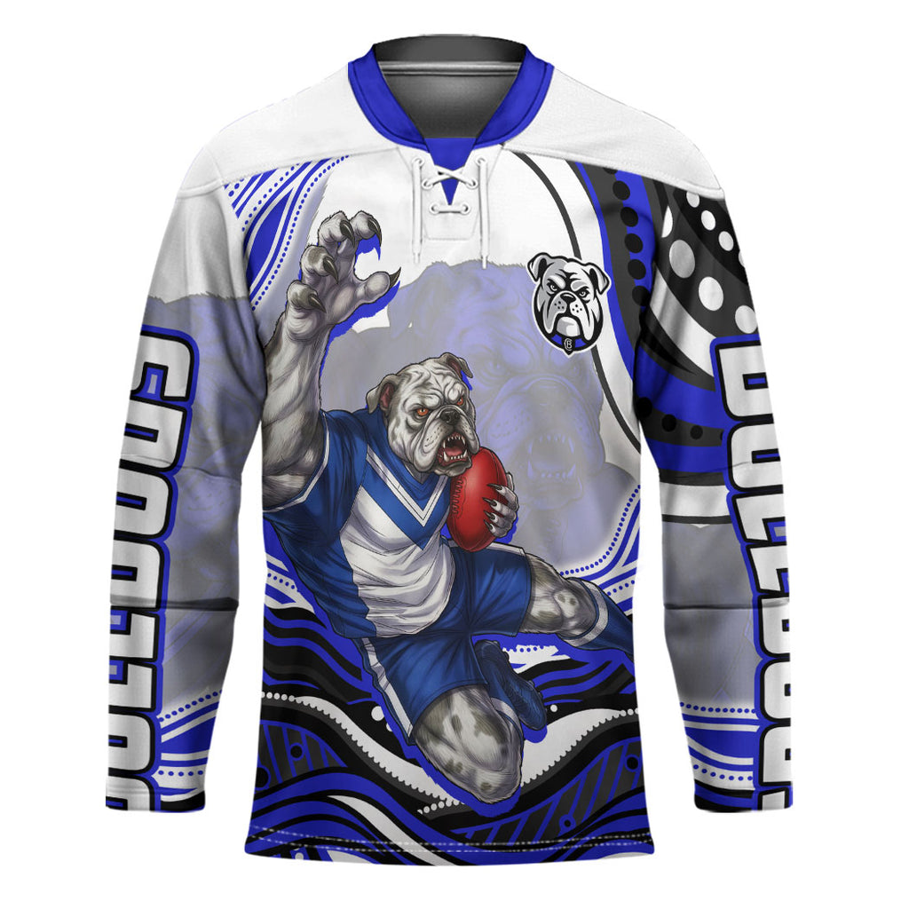 Personalized Canterbury Bankstown Bulldogs Hockey Jersey Aboriginal Dot Art - Dreamtime Rugby Mascot
