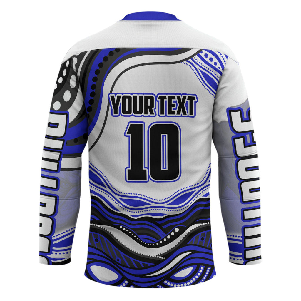 Personalized Canterbury Bankstown Bulldogs Hockey Jersey Aboriginal Dot Art - Dreamtime Rugby Mascot