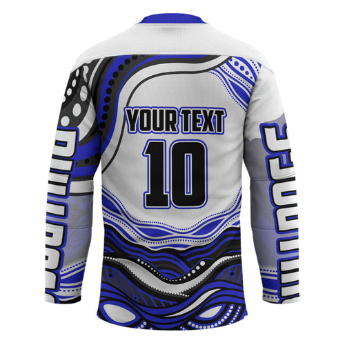 Personalized Canterbury Bankstown Bulldogs Hockey Jersey Aboriginal Dot Art - Dreamtime Rugby Mascot