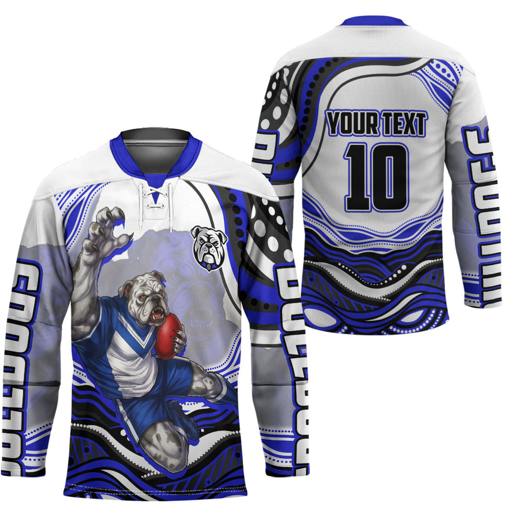 Personalized Canterbury Bankstown Bulldogs Hockey Jersey Aboriginal Dot Art - Dreamtime Rugby Mascot