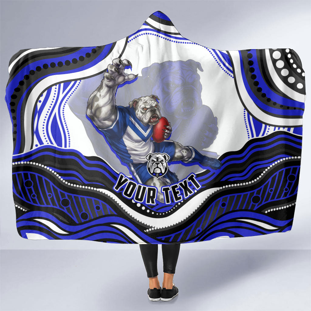 Personalized Canterbury Bankstown Bulldogs Hooded Blanket Aboriginal Dot Art - Dreamtime Rugby Mascot