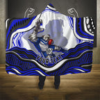 Personalized Canterbury Bankstown Bulldogs Hooded Blanket Aboriginal Dot Art - Dreamtime Rugby Mascot
