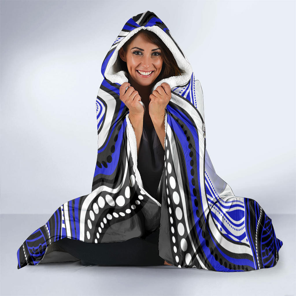 Personalized Canterbury Bankstown Bulldogs Hooded Blanket Aboriginal Dot Art - Dreamtime Rugby Mascot