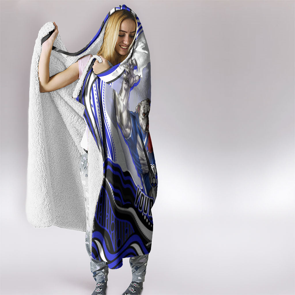 Personalized Canterbury Bankstown Bulldogs Hooded Blanket Aboriginal Dot Art - Dreamtime Rugby Mascot