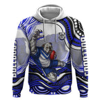 Personalized Canterbury Bankstown Bulldogs Hoodie Aboriginal Dot Art - Dreamtime Rugby Mascot