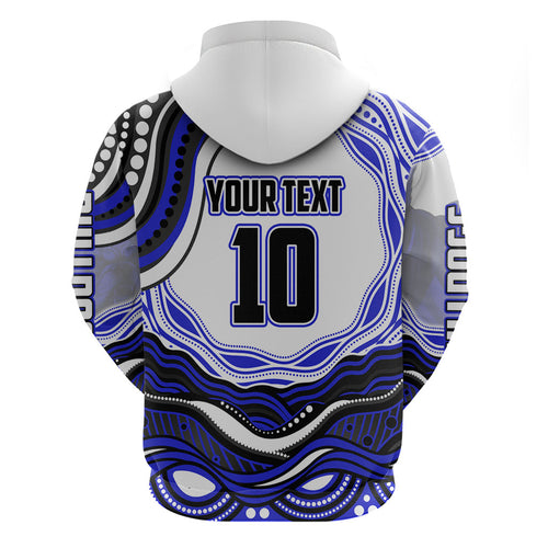 Personalized Canterbury Bankstown Bulldogs Hoodie Aboriginal Dot Art - Dreamtime Rugby Mascot