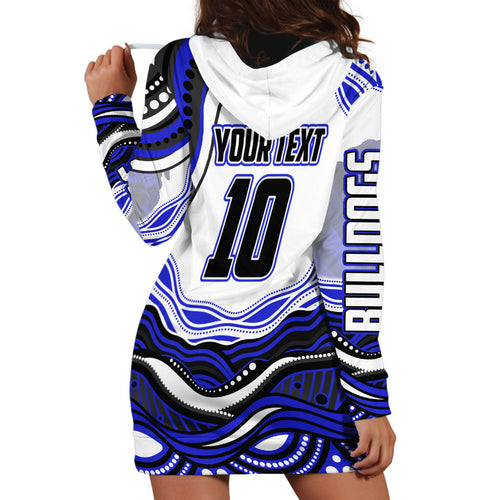 Personalized Canterbury Bankstown Bulldogs Hoodie Dress Aboriginal Dot Art - Dreamtime Rugby Mascot