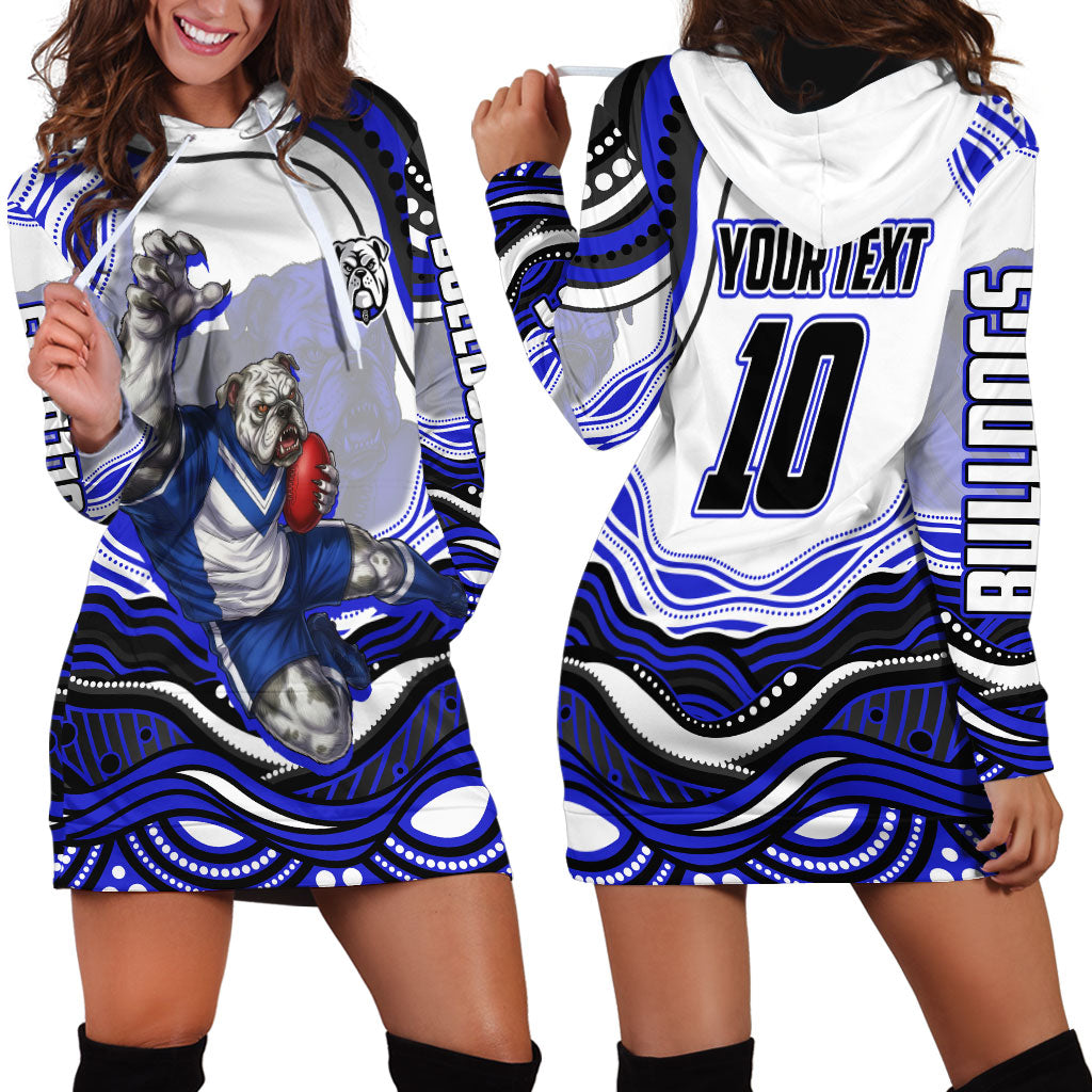 Personalized Canterbury Bankstown Bulldogs Hoodie Dress Aboriginal Dot Art - Dreamtime Rugby Mascot