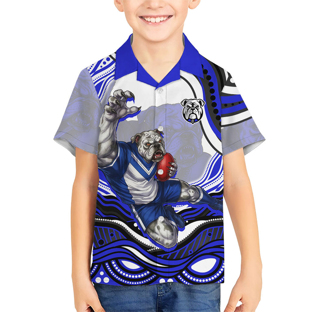 Personalized Canterbury Bankstown Bulldogs Kid Hawaiian Shirt Aboriginal Dot Art - Dreamtime Rugby Mascot