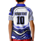 Personalized Canterbury Bankstown Bulldogs Kid Polo Shirt Aboriginal Dot Art - Dreamtime Rugby Mascot